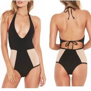 L Space Fireside Halter One-Piece Swimsuit size 10